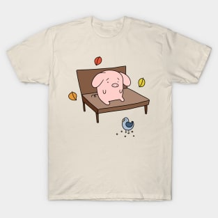 Sad Park Bench Pig T-Shirt